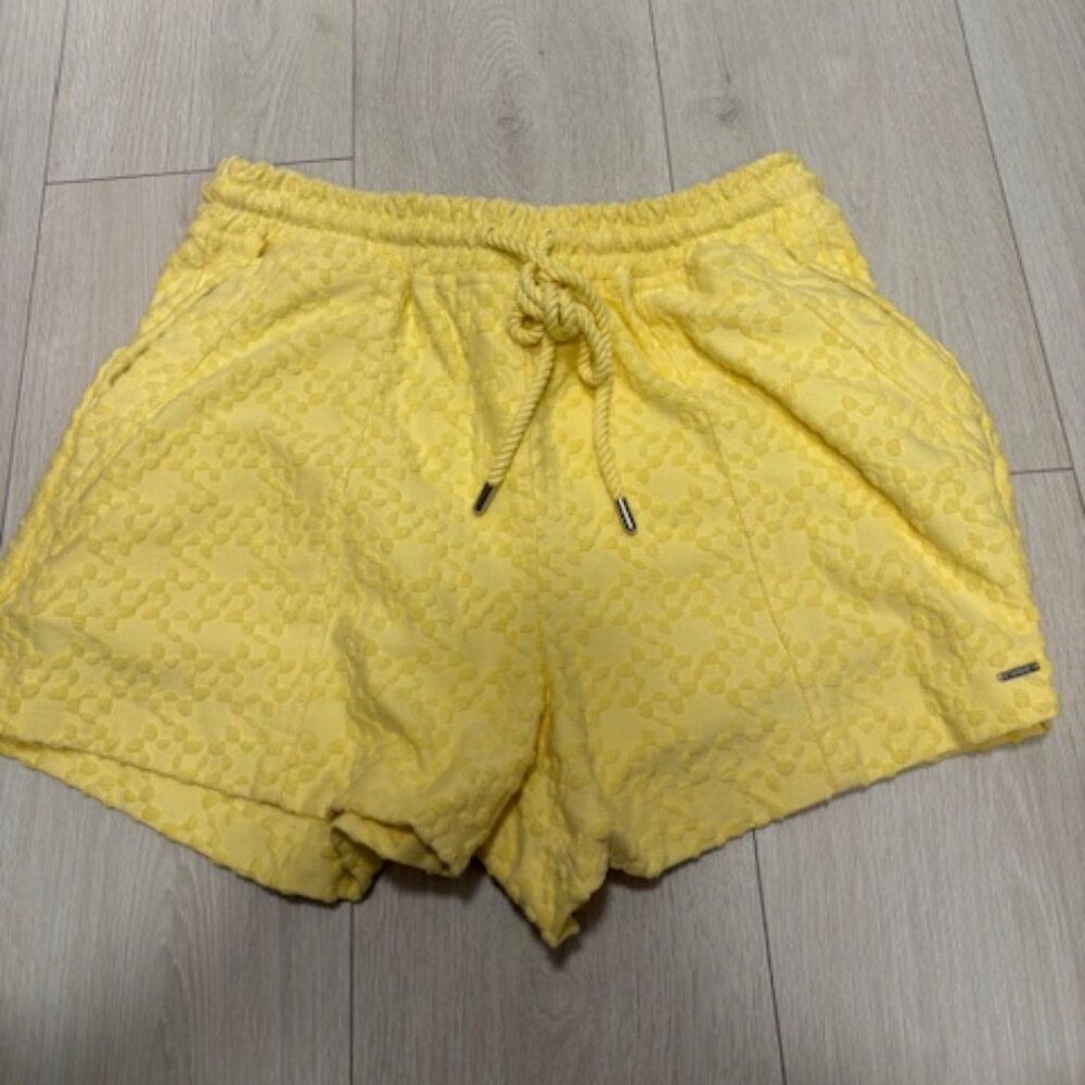 Jonathan Simkhai Yellow Textured Drawstring Shorts